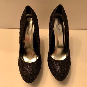 Spiked sequin high heels